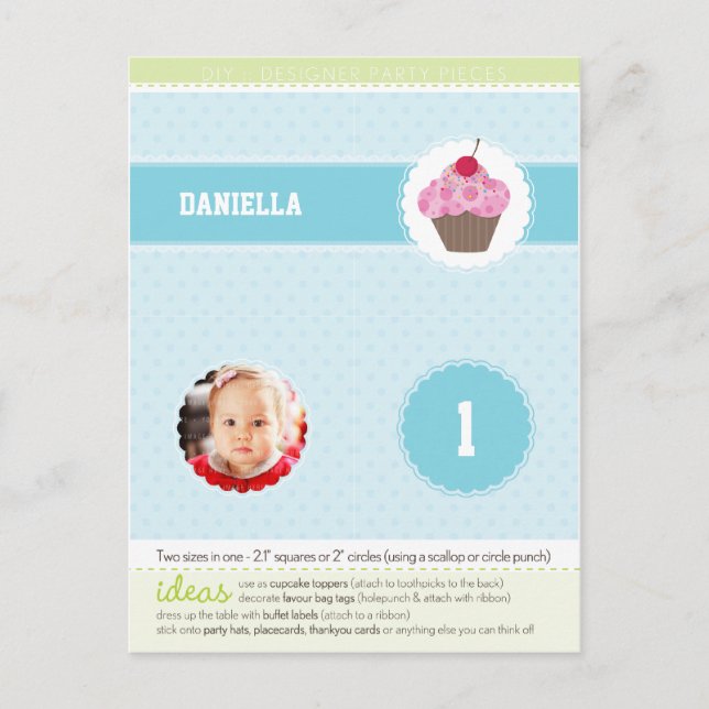 Invitation Carte Postale CERCLES DE PARTI :: cupcake 6 (Devant)