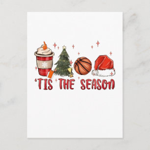 Invitation Carte Postale C'est la saison basket de Noël