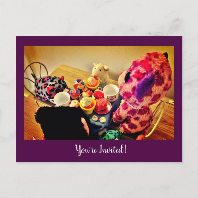 Invitation Carte Postale C'est l'heure de la fête (Devant)