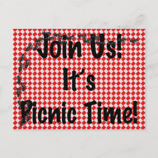 Invitation Carte Postale C'est l'heure du pique-nique ! Tissu de table À da