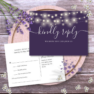 Invitation Carte Postale Chaîne Lights Purple Song Request RSVP