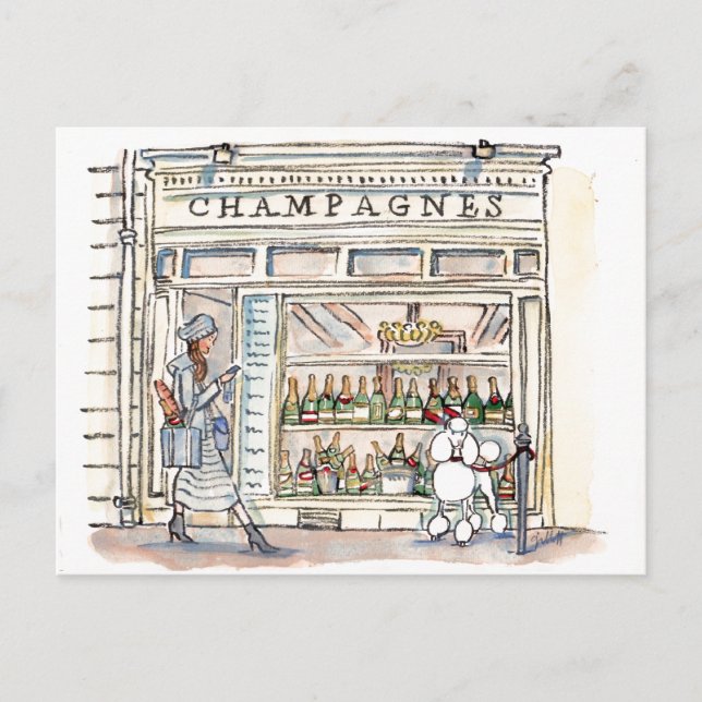 Invitation Carte Postale Champagne de Paris Flaneur (Devant)