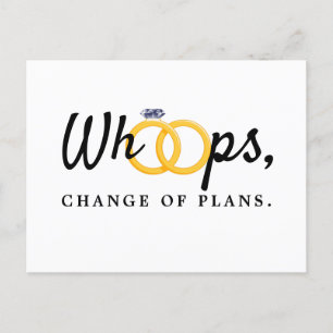 Invitation Carte Postale Changement de date de mariage - Annonce Oups