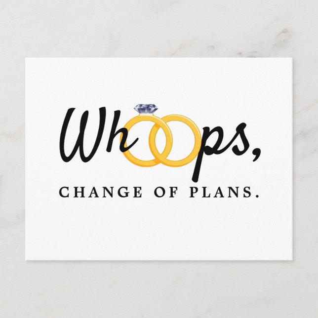 Invitation Carte Postale Changement de date de mariage - Annonce Oups (Devant)
