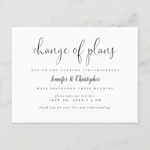 Invitation Carte Postale Changement Simple De Plans Script Report Mariage D