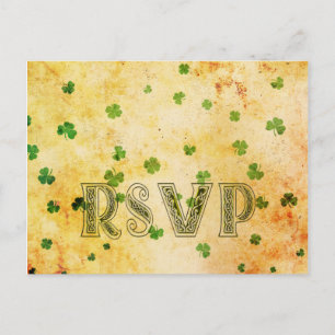 Invitation Carte Postale Charming vintage IRISH rsvp