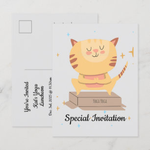Invitation Carte Postale Chat De Yoga Cute Personnalisé Pour Chat Et Amateu