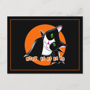 Invitation Carte Postale Chat d'Halloween
