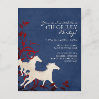Invitation Carte Postale Chevaux sauvages