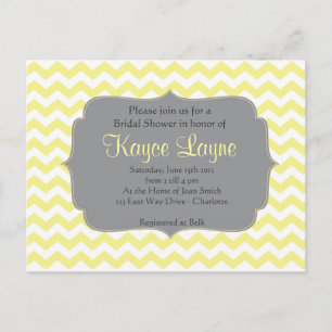 Invitation Carte Postale Chevron jaune vintage