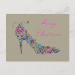 Invitation Carte Postale Chic Shoe Christmas -Carte postale / RSVP / Invita