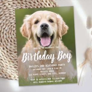Invitation Carte Postale Chien chiot Anniversaire fête Animaux de compagnie