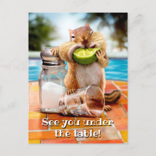 Invitation Carte Postale Chipmunk À La Lime