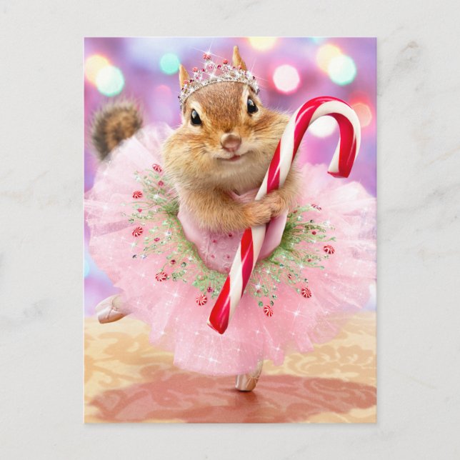 Invitation Carte Postale Chipmunk Plum Fairy (Devant)