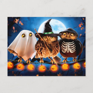 Invitation Carte Postale Chouette d'Halloween