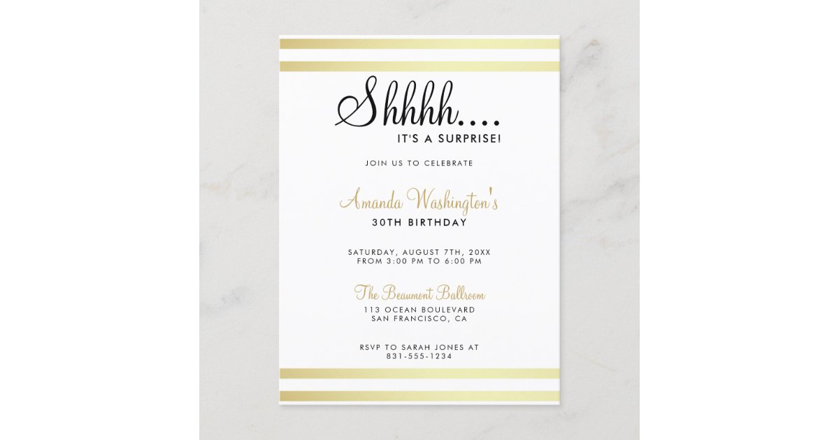 Invitation Carte Postale Chut C Est Une Surprise Fete D Anniversaire D Zazzle Fr Invitation Carte Postale Chut C Est Une Surprise Fete D Anniversaire D Zazzle Fr