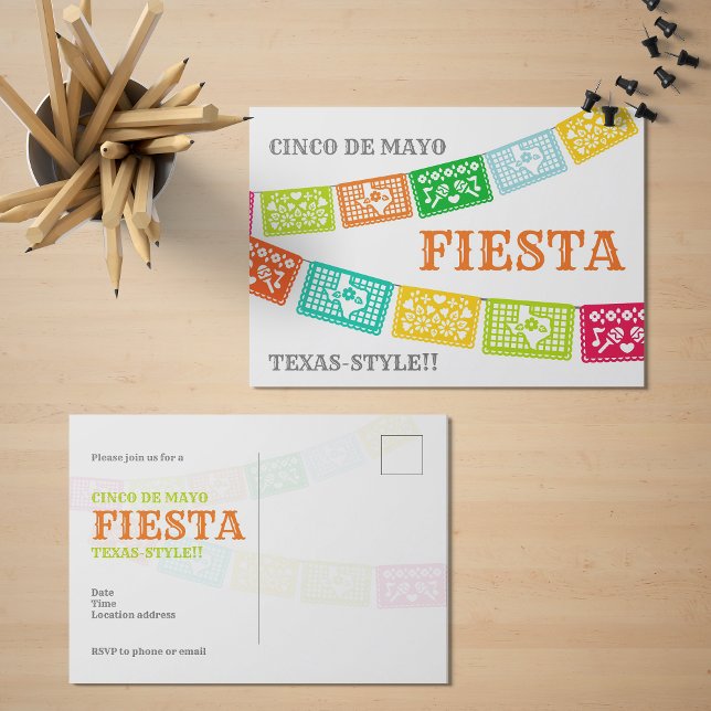 Invitation Carte Postale Cinco de Mayo Fiesta Texas (Créateur téléchargé)
