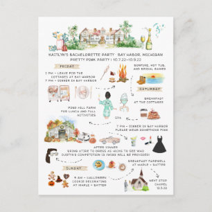Invitation Carte Postale Circuit de week-end de jeune fille Halloween d'a