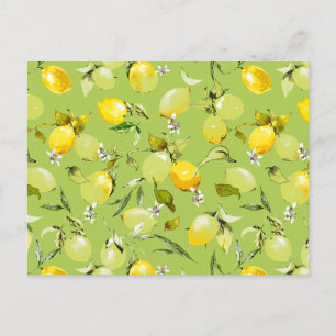 Invitation Carte Postale citrons aquarelle 22