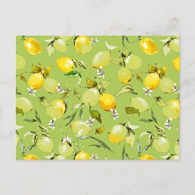 Invitation Carte Postale citrons aquarelle 22 (Devant)