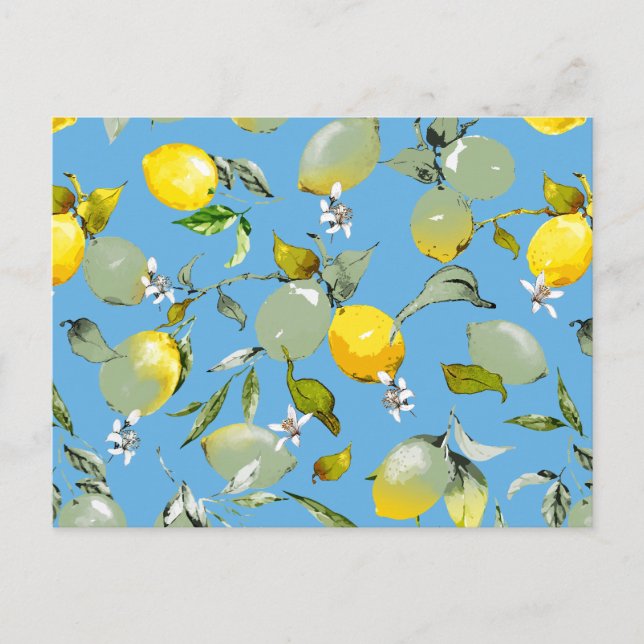 Invitation Carte Postale citrons aquarelle 27 (Devant)