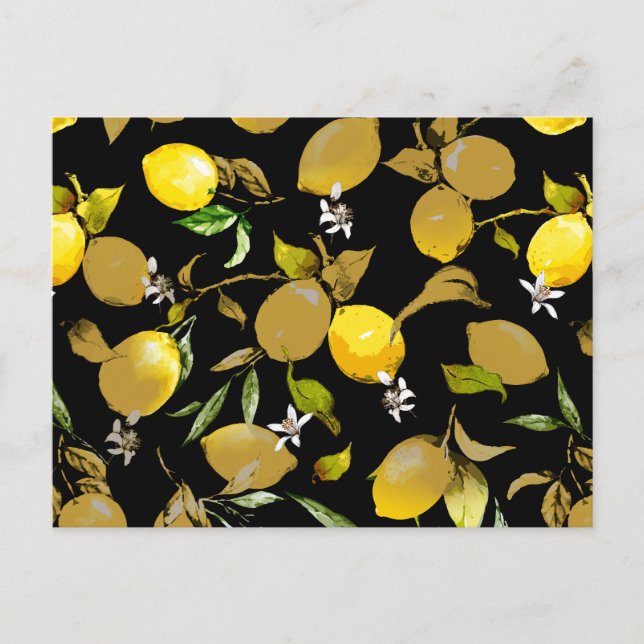 Invitation Carte Postale citrons d'aquarelle 30 (Devant)