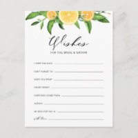 Citrons et oranges Voeux pour la mariée et la cham