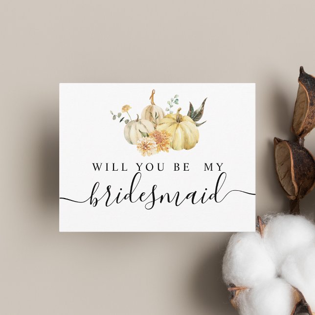 Invitation Carte Postale Citrouille et fleurs à l'aquarelle automne branché (Créateur téléchargé)