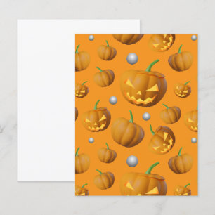 Invitation Carte Postale Citrouille réaliste Jack O'Lantern 3D