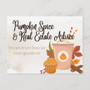Invitation Carte Postale Citrouille Spice & conseil immobilier Realtor Pop
