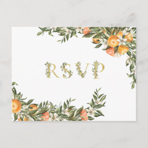 Invitation Carte Postale Citrus Orchard Boho Greenery Mariage RSVP