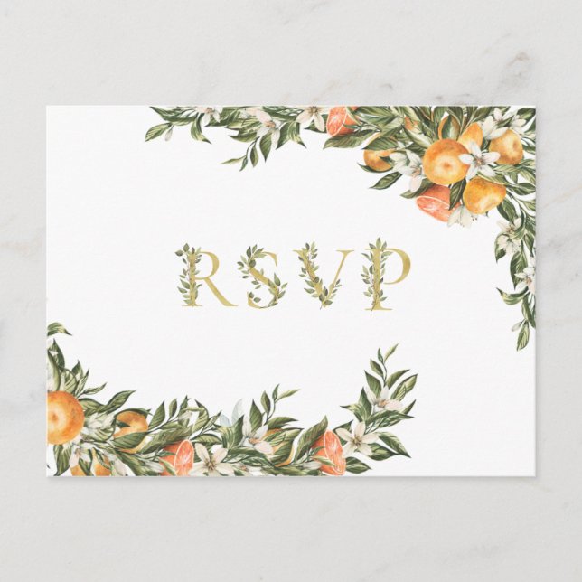 Invitation Carte Postale Citrus Orchard | Boho Greenery Mariage RSVP (Devant)