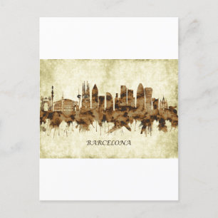 Invitation Carte Postale Cityscape Espagne de Barcelone