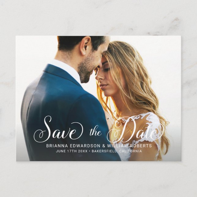 Invitation Carte Postale Classique Mariage Enregistrer la Date (Devant)