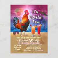 Cocktail Party Tropical Rooster Funny Anniversaire