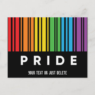 Invitation Carte Postale Code-barres arc-en-ciel personnalisable LGBTQIA+