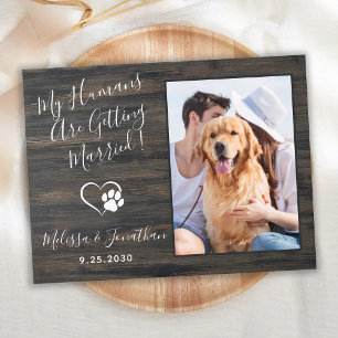 Invitation Carte Postale Code QR de photo de mariage de chien de compagnie