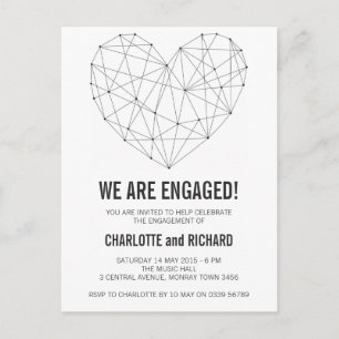 Invitation Carte Postale Coeur géométrique de l'invitation de la partie d'e