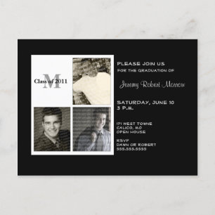 Invitation Carte Postale Collage de photos des diplômés