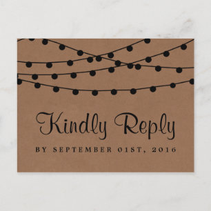 Invitation Carte Postale Collection de Mariages Rustic Kraft