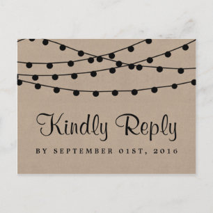 Invitation Carte Postale Collection de Mariages Rustic Kraft