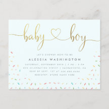 Coloré Confetti Sprinkle Gold Boy Baby shower