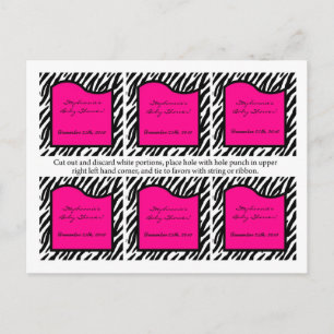 Invitation Carte Postale Copie de zèbre de 6 de faveur roses indien