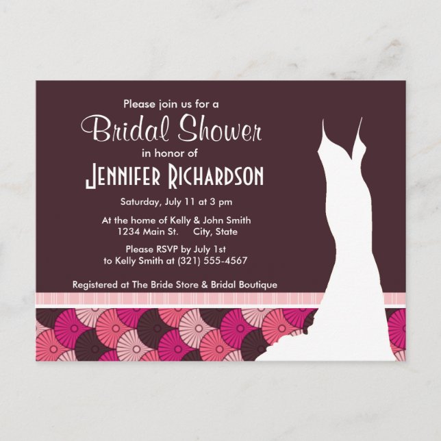 Invitation Carte Postale Coques roses mignons (Devant)