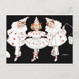 Invitation Carte Postale Costume de la fête des enfants Clown Pierrot Garço