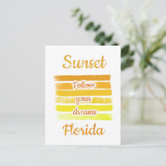 Invitation Carte Postale Coucher de soleil mignon en Floride