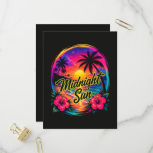 Invitation Carte Postale Coucher de soleil tropical sous le soleil de minui