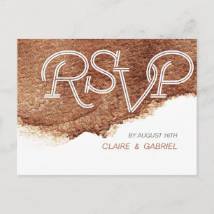 Invitation Carte Postale Couleur en cuivre peint couleur moderne simple mar