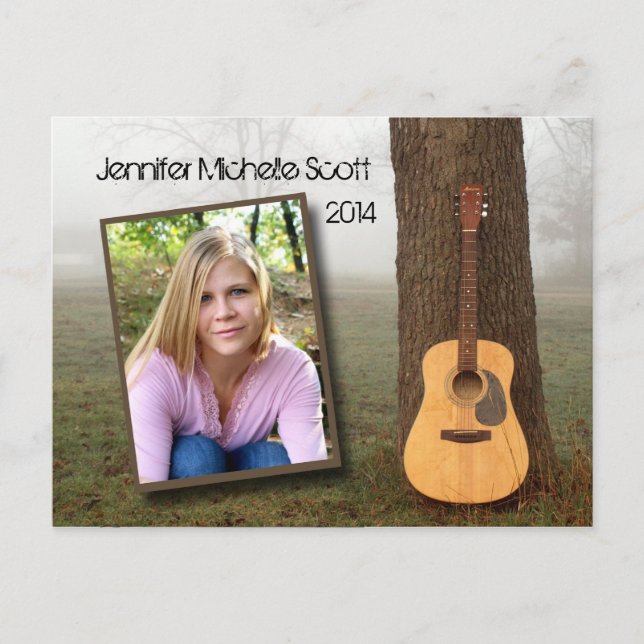 Invitation Carte Postale Country Guitare Open house (Devant)