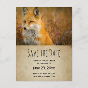 Invitation Carte Postale Coupe Red Fox Wilderness Nature Photo Enregistrer